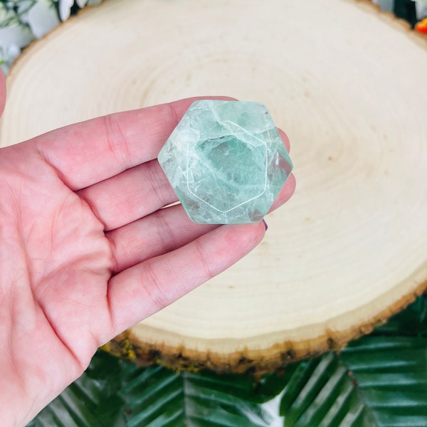 Green Fluorite Hexagon | Star of David |Genius Stone |  Approx. 1.5 inches