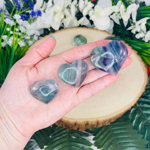 Rainbow Fluorite Heart | Fluorite Pocket Stone | 1.4 - 2 inches