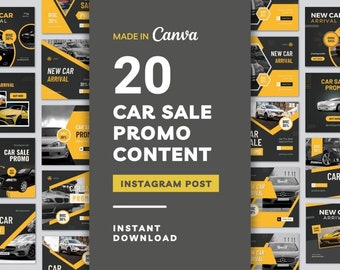 Car Sale Content Instagram Posts | Social Media Post Template Pack | Instagram Content for Showroom or business car | Free Canva Templates