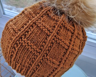 Splendid Square Hat Knitting Pattern