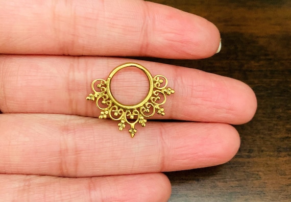 18k Gold Nose Ring Indian Nose Ring Solid Gold nostril Ring Gold