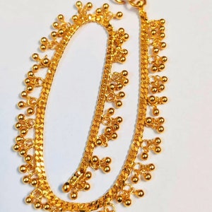 22kSolid Yellow Gold Anklet-Indian Gold Payal-Real Gold Anklet-Gold Payal-Royal Gold Anklet Payal-Wedding Gift-Shiny Real Solid Gold Anklet