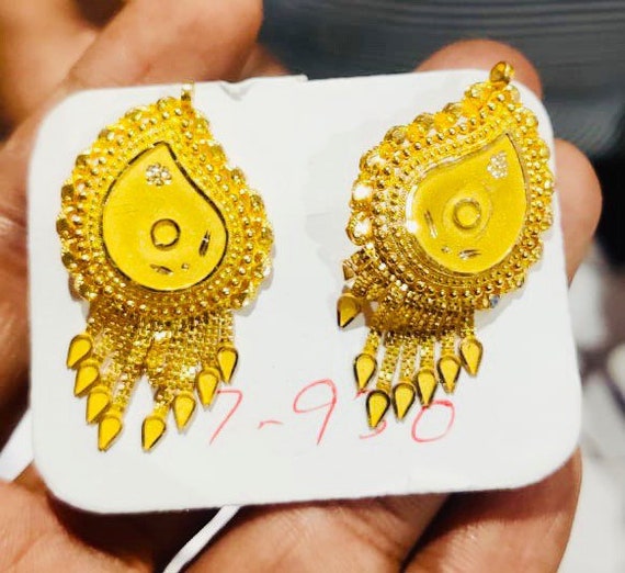 Gold Triple Heart Huggie Hoop Earrings | Classy Women Collection