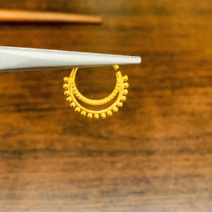 Gold nose ring,  , gold plated nose ring, Rajasthani Nose ring, Indian  nose gold ring, nose hoop, tribal nose ring, tribal nose hoop