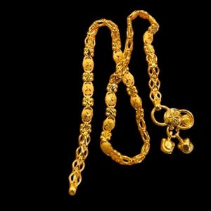 22kSolid Yellow Gold Anklet-Indian Gold Payal-Real Gold Anklet-Gold Payal-Royal Gold Anklet Payal-Wedding Gift-Shiny Real Solid Gold Anklet