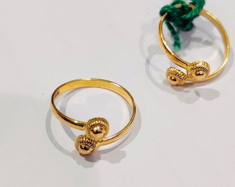 22k Massiver Gold Zehenring-Indischer Gold Zehenring-Gold Zehenring-Floraler Zehenring-Verstellbarer Zehenring-Rajasthani Zehenring-Gold Zehenring