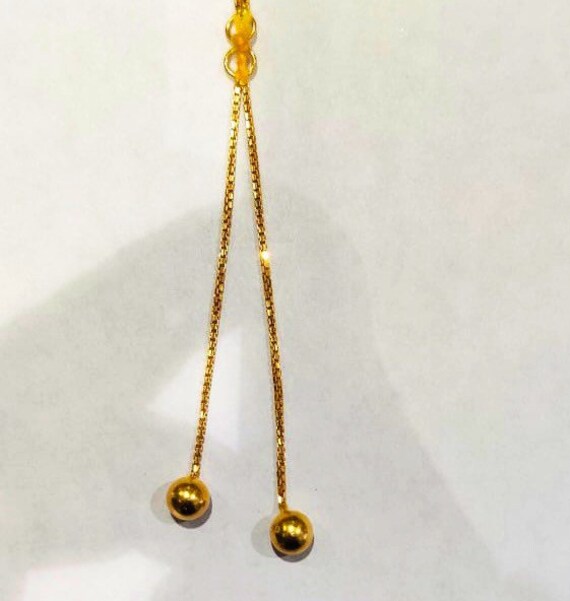 Good Chain Earrings in 22k Gold Indian Long Small Dangling -  Israel