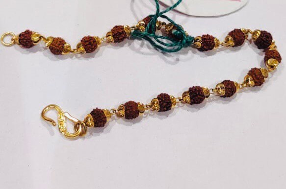 22k Gold Beaded Bracelet- Rudraksh Solid 22k Gold Bracelet- Religious Gold Bracelet- Spiritual Gold Bracelet-Mental Peace Bracelet