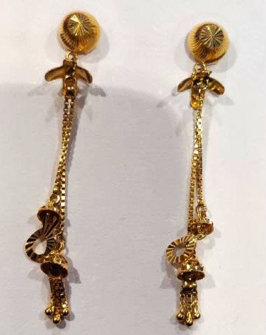 Fancy jumar chain high gold antique earring, EARRINGS, EARRINGS