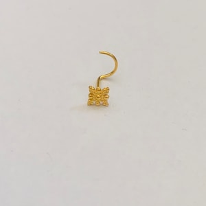 22k Gold Nose Stud-Solid Gold Indian Nose pin- Nostril Stud-Gold nose hoop-Rajasthani Gold Nose Stud-Tiny Solid gold nose ring-Gold nose Pin