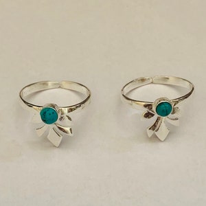 Verstellbarer Toe Ring- Silber Toe Ring- TürkisEr Toe Ring- Zierlicher Toe Ring, Verstellbare Ringe- Indischer Toe Ring, versilberter Toe Ring