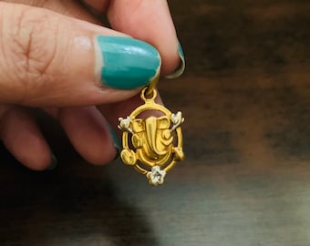 22k gouden Ganesha hanger-massief gouden hanger-god gouden hanger-spirituele gouden hanger-Ganesha gouden hanger-mentale vrede hanger