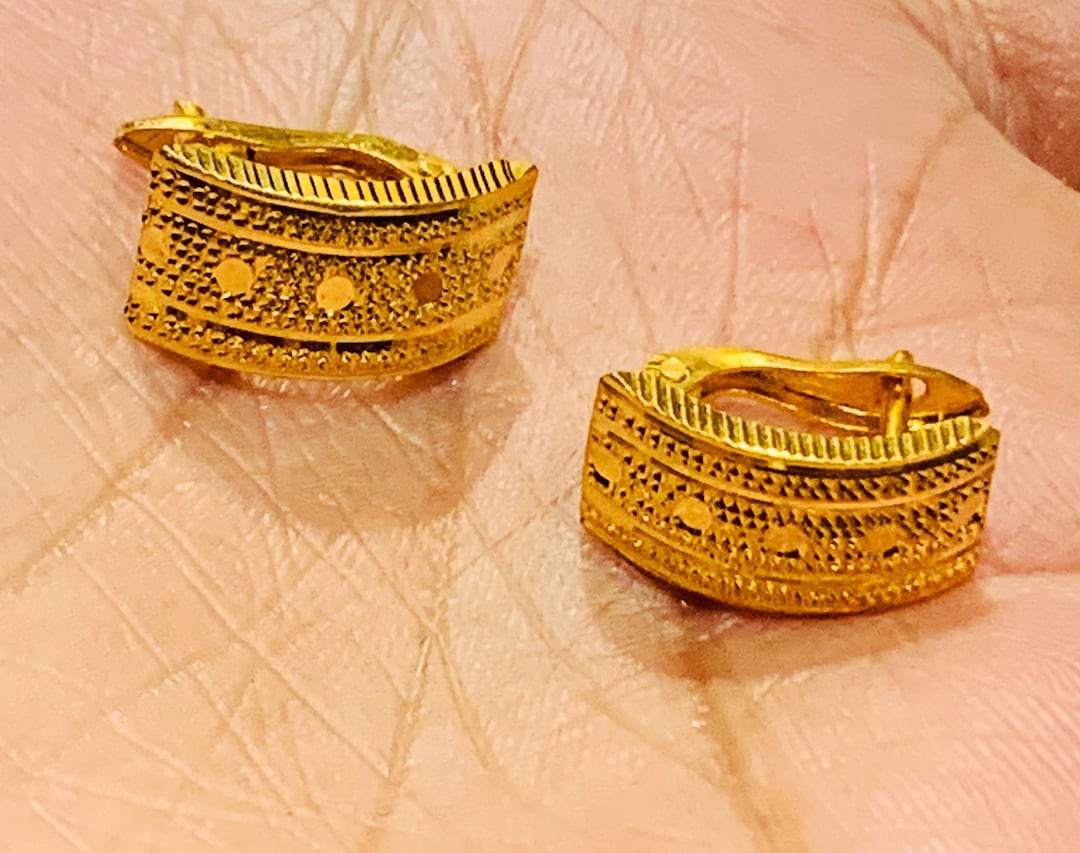 22k Yellow Gold Earringsenamel Work Indian Karigari Solid Real Gold Earringsrajasthan Gold