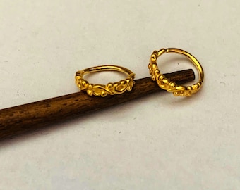 Gold nose ring, nose gold hoop , gold plated nose ring, nose ring, Indian nose gold ring, nose hoop, tribal nose ring, tribal nose hoop