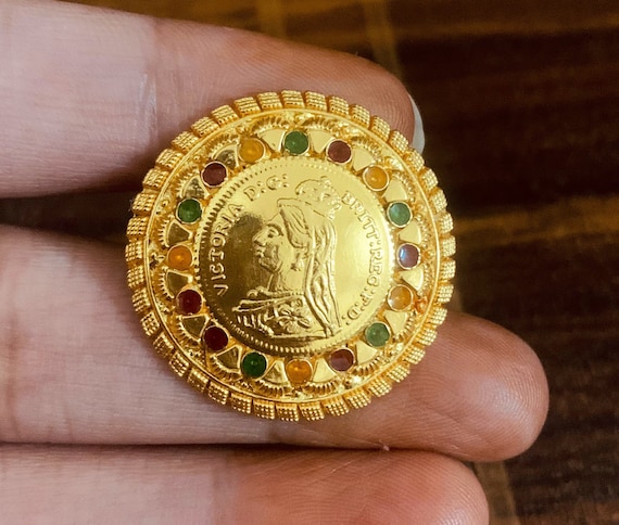 Buy Gold Coin Ring | Arabic Ring | Muslim Jewellery World