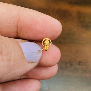 22k Gold Nose Stud-Solid Gold Indian Nose pin- Nostril Stud-Gold nose hoop-Rajasthani Gold Nose Stud-Tiny Solid gold nose ring-Gold nose Pin
