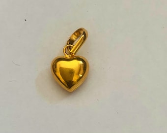 22k Gold Heart Pendant-Heart Puff Pendant-Solid Gold Pendant-Love Pendant for Couples-Solid Gold Pendant-Indian Gold Pendant-Gift for all