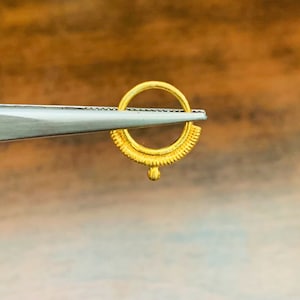 Gold nose ring, nose gold hoop , gold plated nose ring, nose ring, Indian nose gold ring, nose hoop, tribal nose ring