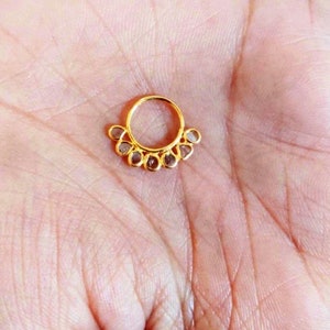 14k Gold Diamond Nose ring- Polki Diamond Nose ring- Solid Gold Diamond Nose ring- Floral Diamond Gold Nose Ring- Premium Gold Nose Ring