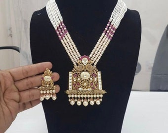 22k Gold Necklace Pendant Earrings set-Real Gold Necklace-Indian Gold Necklace-Solid Gold Necklace-22k Gold Necklace- Indian Gold Necklace