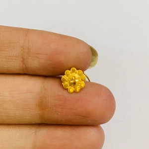22k Gold Nose Pin - Solid Gold Nose Pin - Nose Piercing Stud - Solid