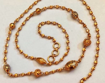 22k Gold Necklace - Etsy Australia
