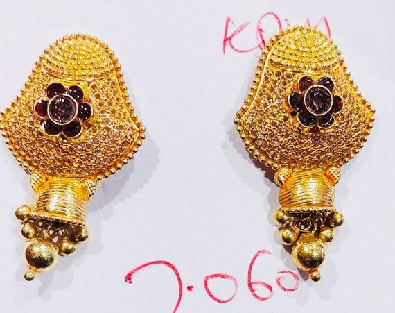 MULTICOLOUR REAL GOLD LOOK POLKI JHUMKA'S – Sanvi Jewels
