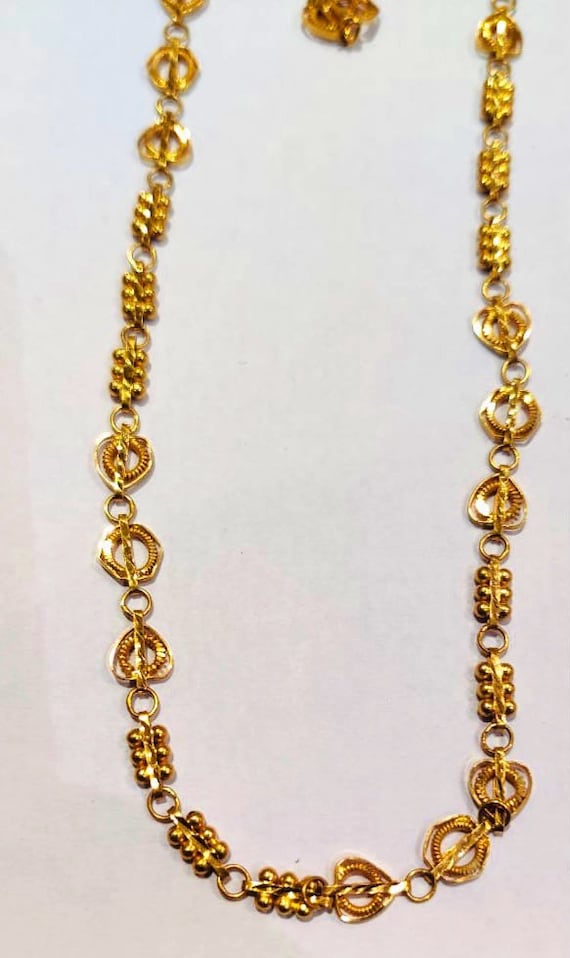 22K Yellow Gold Simple ball Chain - HMC-845