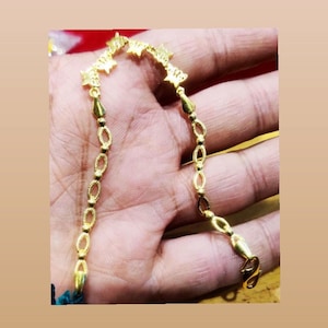 22k Solid Gold Bracelet- Chain Style Gold Bracelet- Unique Style Gold Bracelet- Filigree Bracelet- Unisex Solid Gold Bracelet