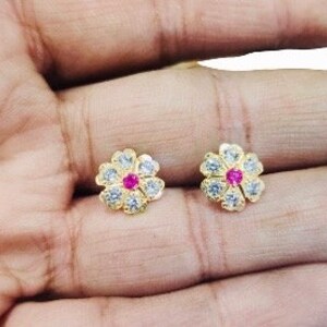 Passport to India 18K Gold Plated 2.38ctw Ouro Verde Lotus Flower Stud Earrings