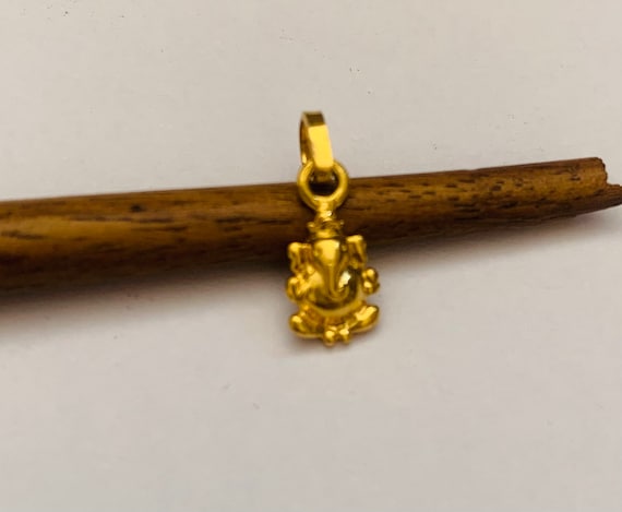 22k Solid Gold Ganesha Pendant tiny Gold Pendant lord Ganesha Gold