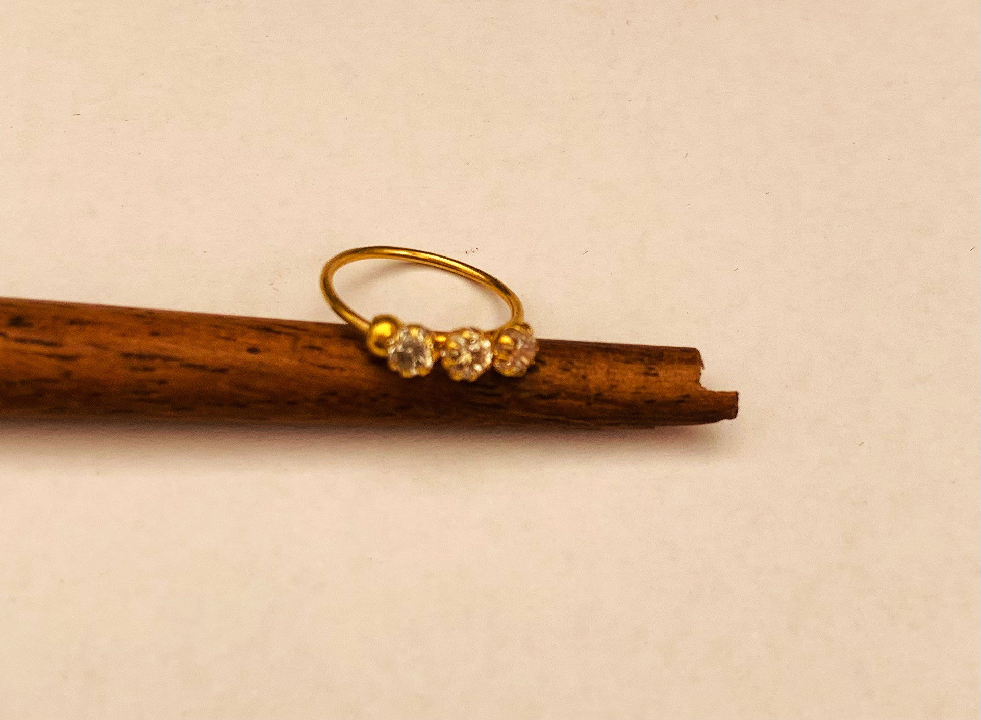 18k Gold Diamond Nose Ring american Diamond Nose Ring Ball
