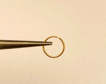 14k Solid Gold nose ring-New piercing nose  gold hoop,gold nose ring,Plain Gold Nose ring,Indian nose gold ring-nose hoop-tribal nose ring