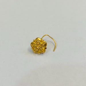 22k Gold Nose Stud-Solid Gold Indian Nose pin- Nostril Stud-Gold nose hoop-Rajasthani Gold Nose Stud-Tiny Solid gold nose ring-Gold nose Pin