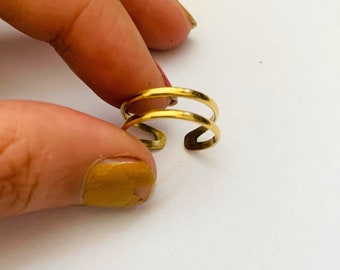 18k Solid Gold Adjustable Toe Ring- Gold Toe Ring- Unique Indian Gold Toe Ring- Knuckle Ring ,Adjustable Rings- Indian Toe Rings,  toe ring