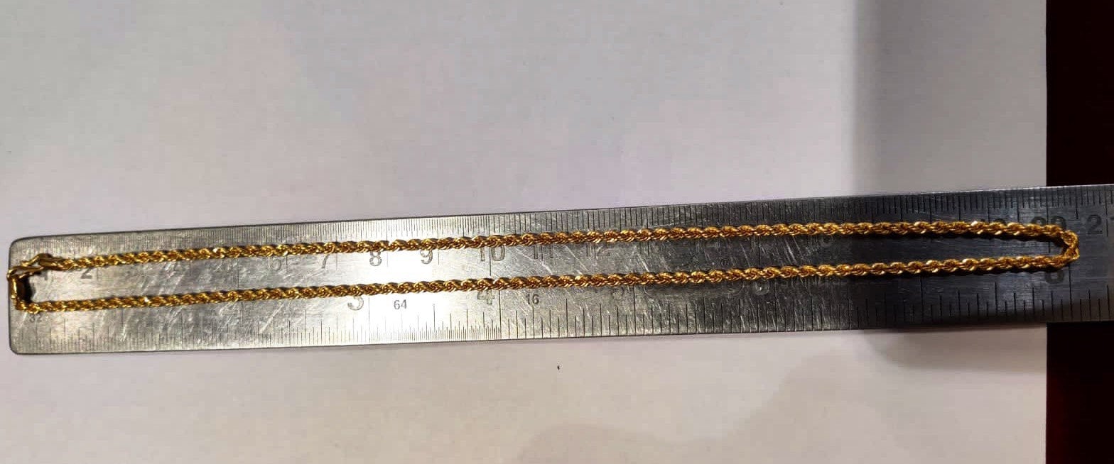 22k Solid Gold Rope Chainrope Design Gold Chain Indian Gold Etsy