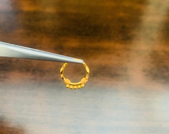 22k Gold Diamond cut Nose ring- Gold Nose Hoop- Gold Nostril- Solid Gold Nose ring- Indian Gold Nose ring-Rajasthani Gold Nose ring