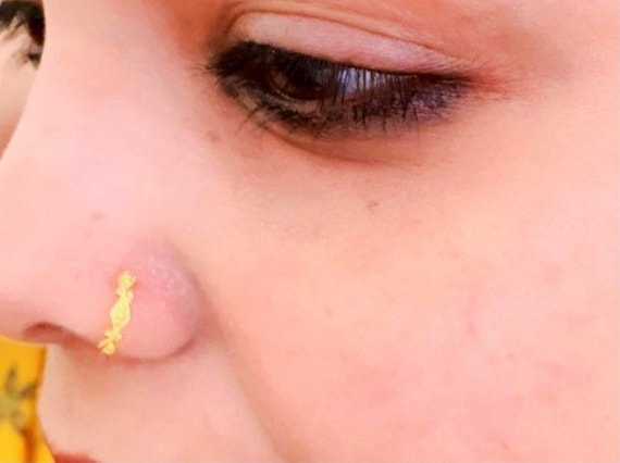 22k Solid Gold Nose Ring nose Gold Hoop gold Nose Ring solid Gold