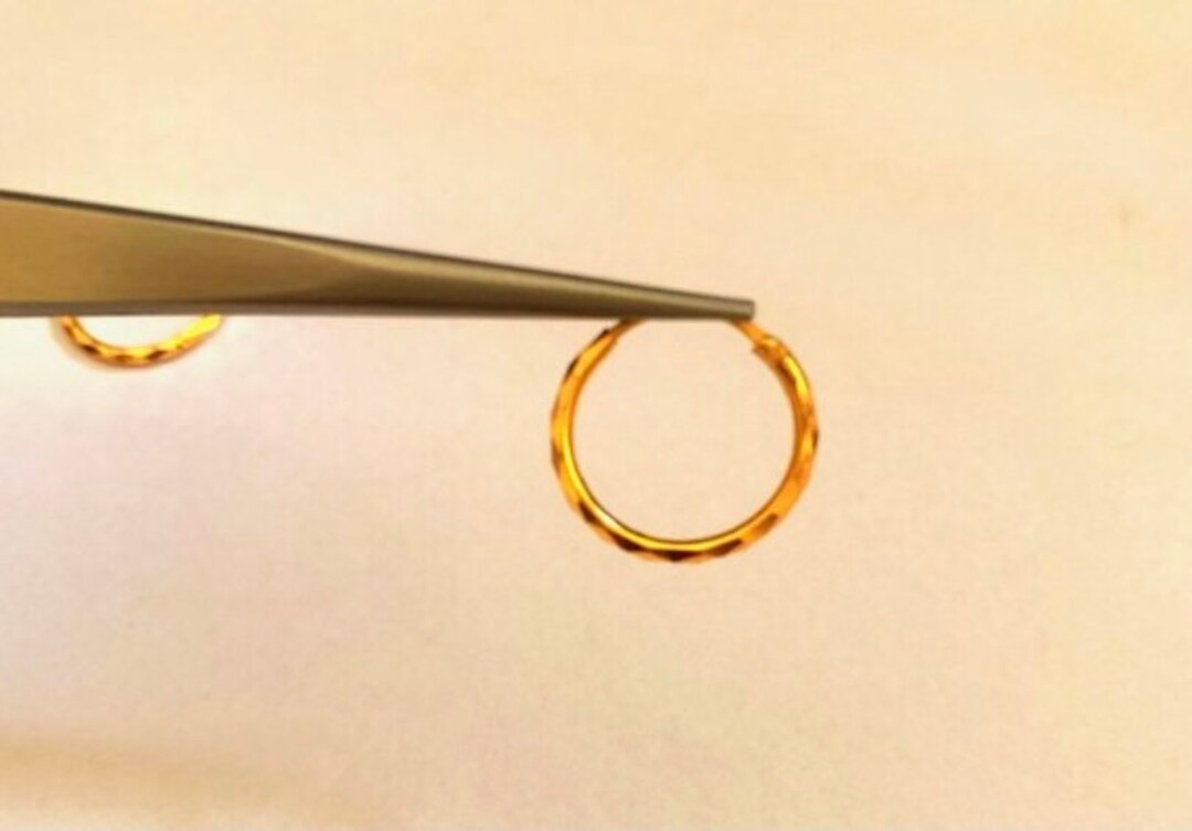 22k Gold Diamond Cut Nose Ring Gold Nose Hoop Gold Nostril Etsy