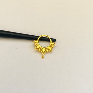 22k Gold Nose Ring- Indian gold nose ring- Rajasthani Gold Nose ring- Solid Gold Nose ring- Tribal Nose ring- Gold Nose hoop