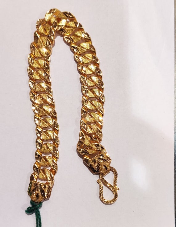 Unisex 1 Gram Gold Bracelet Chain Type Festive Wear BRAC679