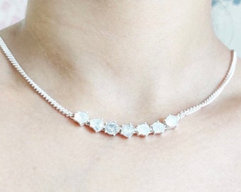 Natural Polki Diamond Necklace- Uncut Polki Diamond Necklace- Choker Statement Victorian Style Polki Diamond Necklace- Handmade Necklace