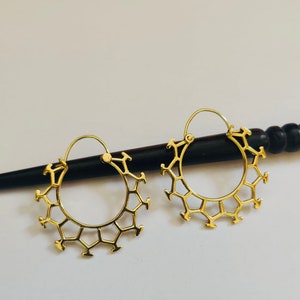 18k Gold hoops-Solid Gold Hoops-Real Gold Earrings- Indian Gold Earrings- Solid Gold hoop earrings- Christmas Gift-Wedding Gift