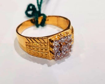 Anillo de oro macizo de 22 k - Anillo de oro unisex - Anillo de bodas - Anillo de compromiso - Anillo de oro macizo para hombre - Anillo de oro indio - Perfecto para bodas