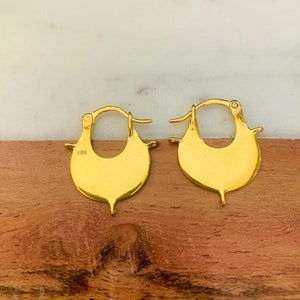 18k Gold Unisex hoop, Solid Gold Earring, Solid Gold Unisex Hoops, Hammered Gold Hoops,Classic Gold Hoops, Indian Gold Hoops,Rajasthani Hoop