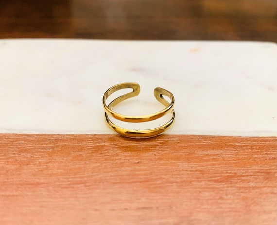 18k Solid Gold Adjustable Toe Ring Gold Toe Ring Unique Indian