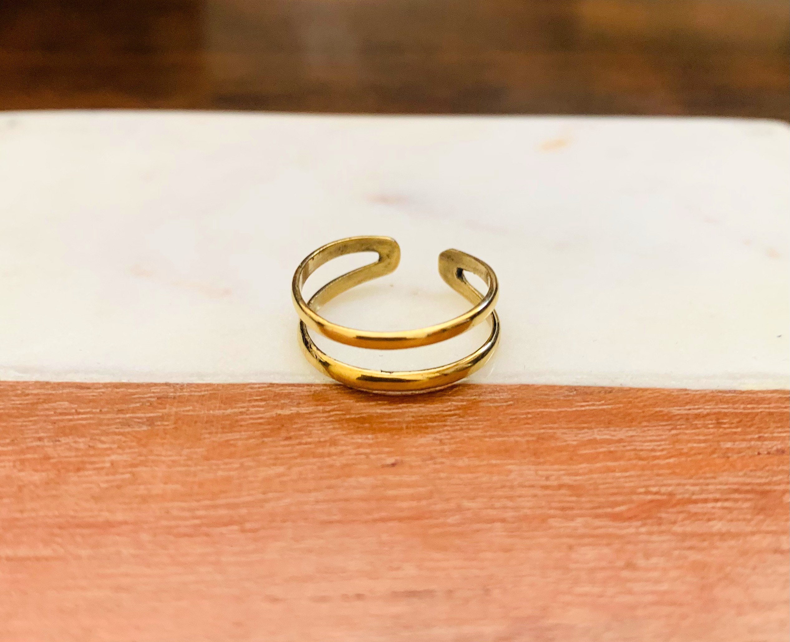 18k Solid Gold Adjustable Toe Ring Gold Toe Ring Unique Etsy