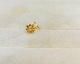 22k Gold Nase Bolzen-Gold indischer Nasenstift-Nostril Stud-Gold Nase Hoop-Rajasthani Gold Nose Stud-Tiny Solid Gold Nasenring-Gold Nase Pin