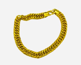 22k Gold Solid Chain Bracelet-Unisex Solid Gold Bracelet-Chain style Bracelet-Stylish Antique Chain Unisex Bracelet-Indian Design Bracelet