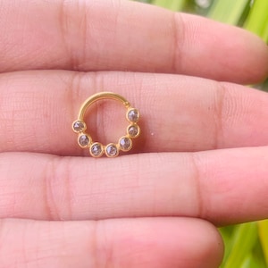 18k Gold High Diamond Nose ring-Rose Cut Diamond Nose ring- Solid Gold Diamond Nose ring-  Diamond Gold Nose Ring- Premium Gold Nose Ring